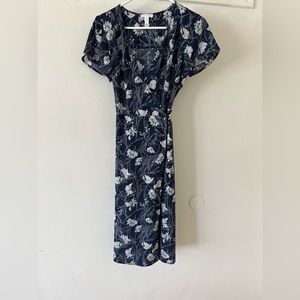 Leith blue floral midi dress